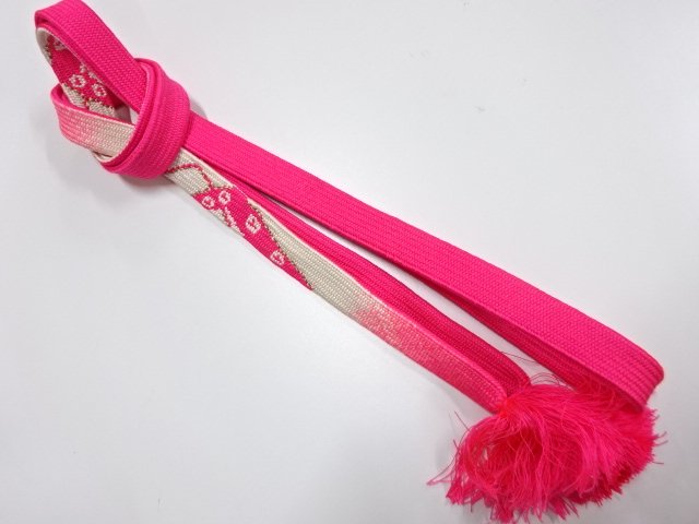JAPANESE KIMONO / HAND-TIED OBIJIME CORD / SILK